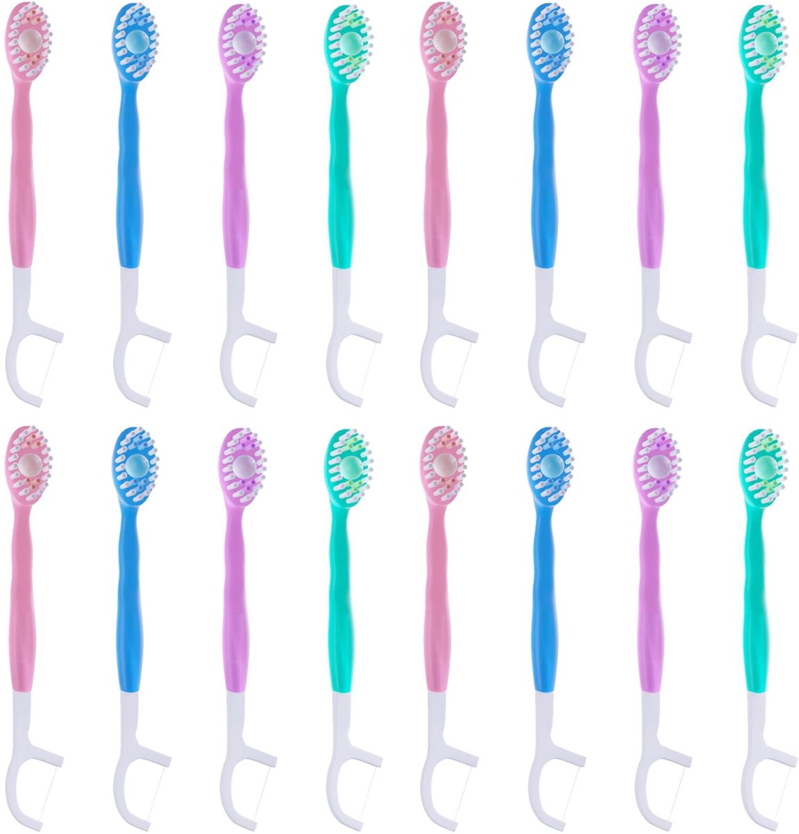 Elzusha - Set van 16 Wegwerp Mini Tandenborstels met Tandpasta