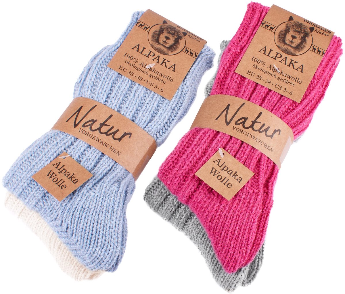 Elzusha - Set van 4 Alpaca Wol Sokken voor Winter