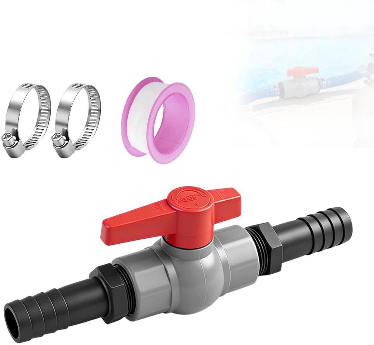 Elzusha - Kogelklep met Slangconnector voor Zwembaden