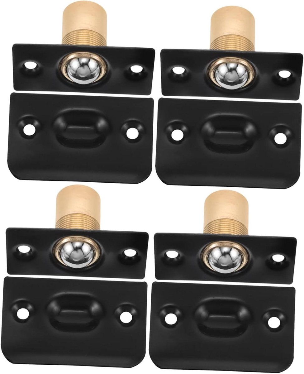 Deurvanger Set - Kastsluiting Bal - Deuren Sluiten - Verborgen Plaatsing - 4 Stuks - Zwart