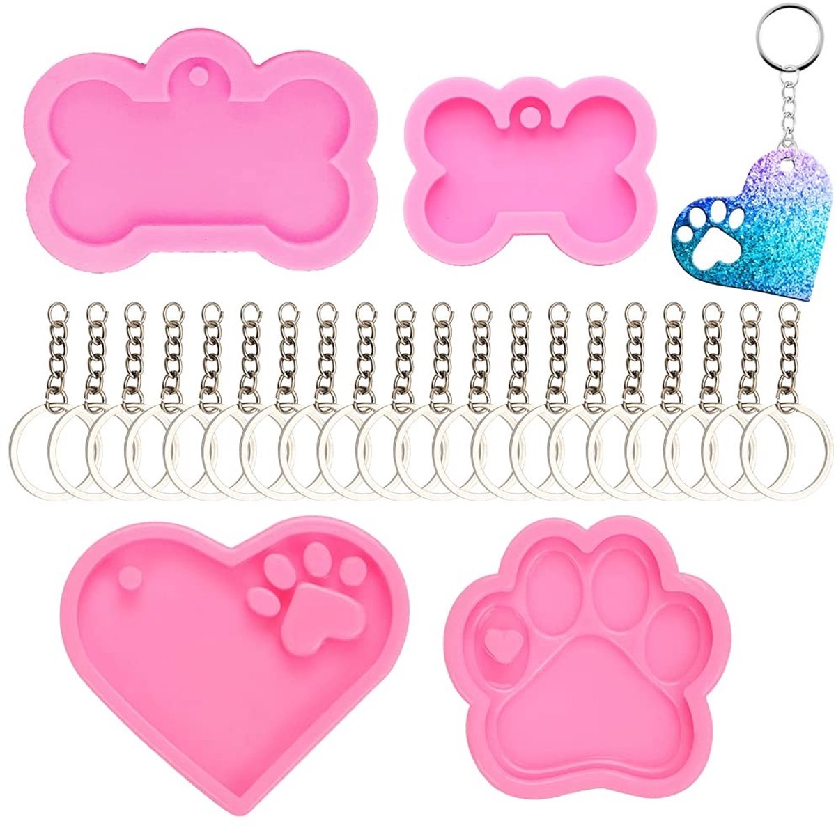 Elzusha - Silicone Mould voor Sleutelhanger - 4 Stuks