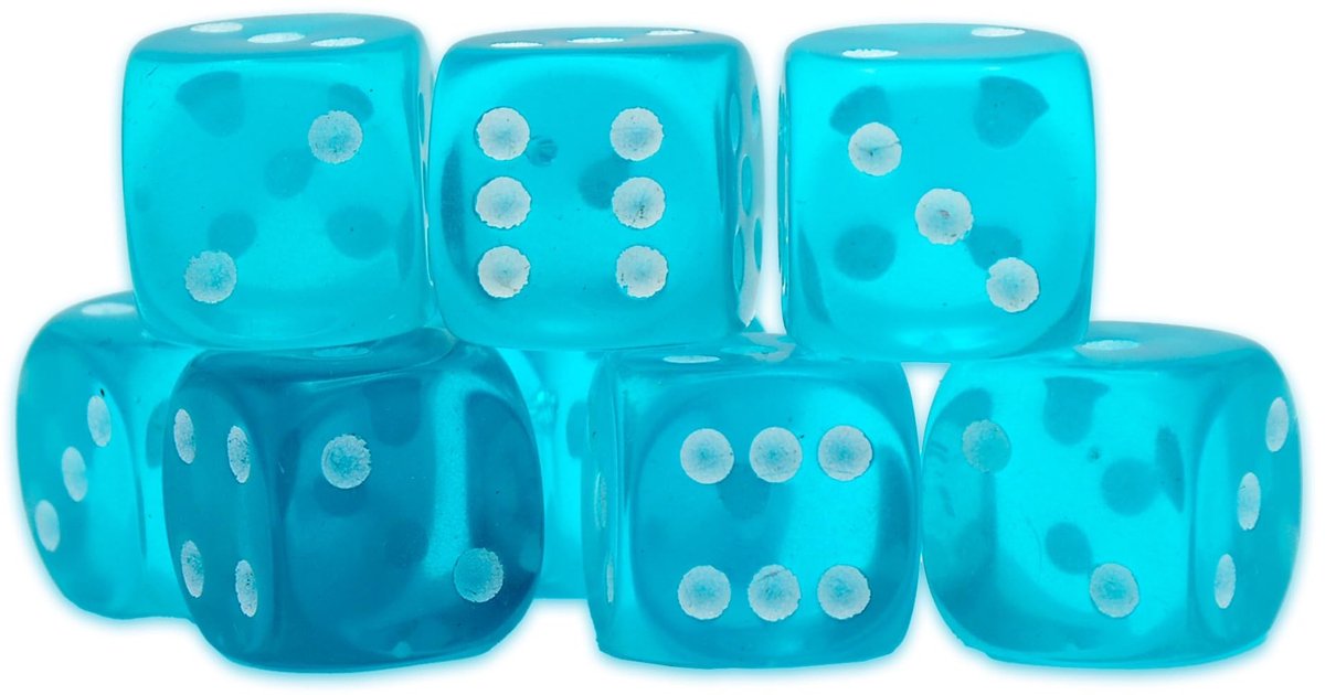 Elzusha - Set van 8 D6 Gemkleurige Dobbelstenen voor Bordspellen