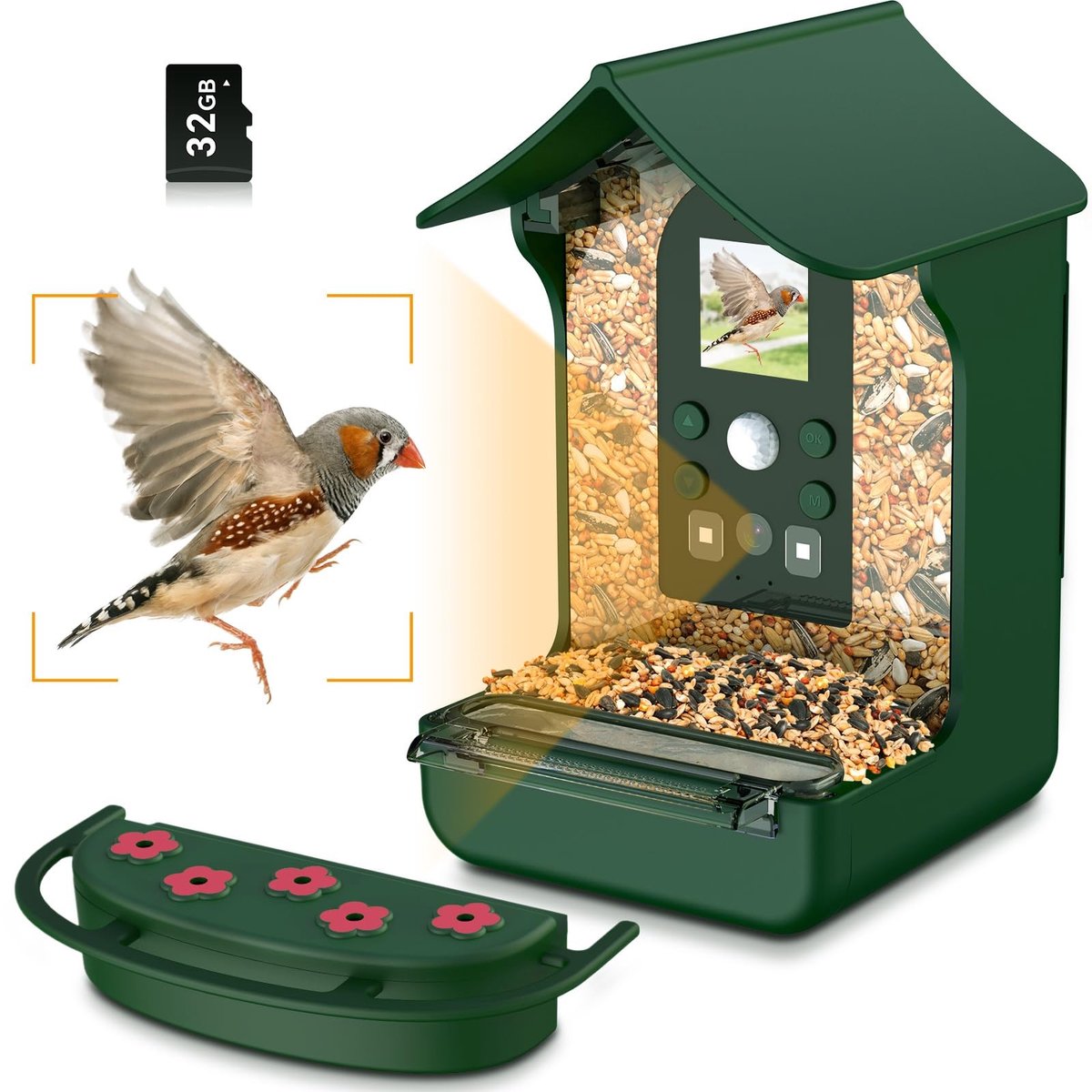 Elzusha - Vogelhuis met Camera en 1080P HD Video voor Voederstation