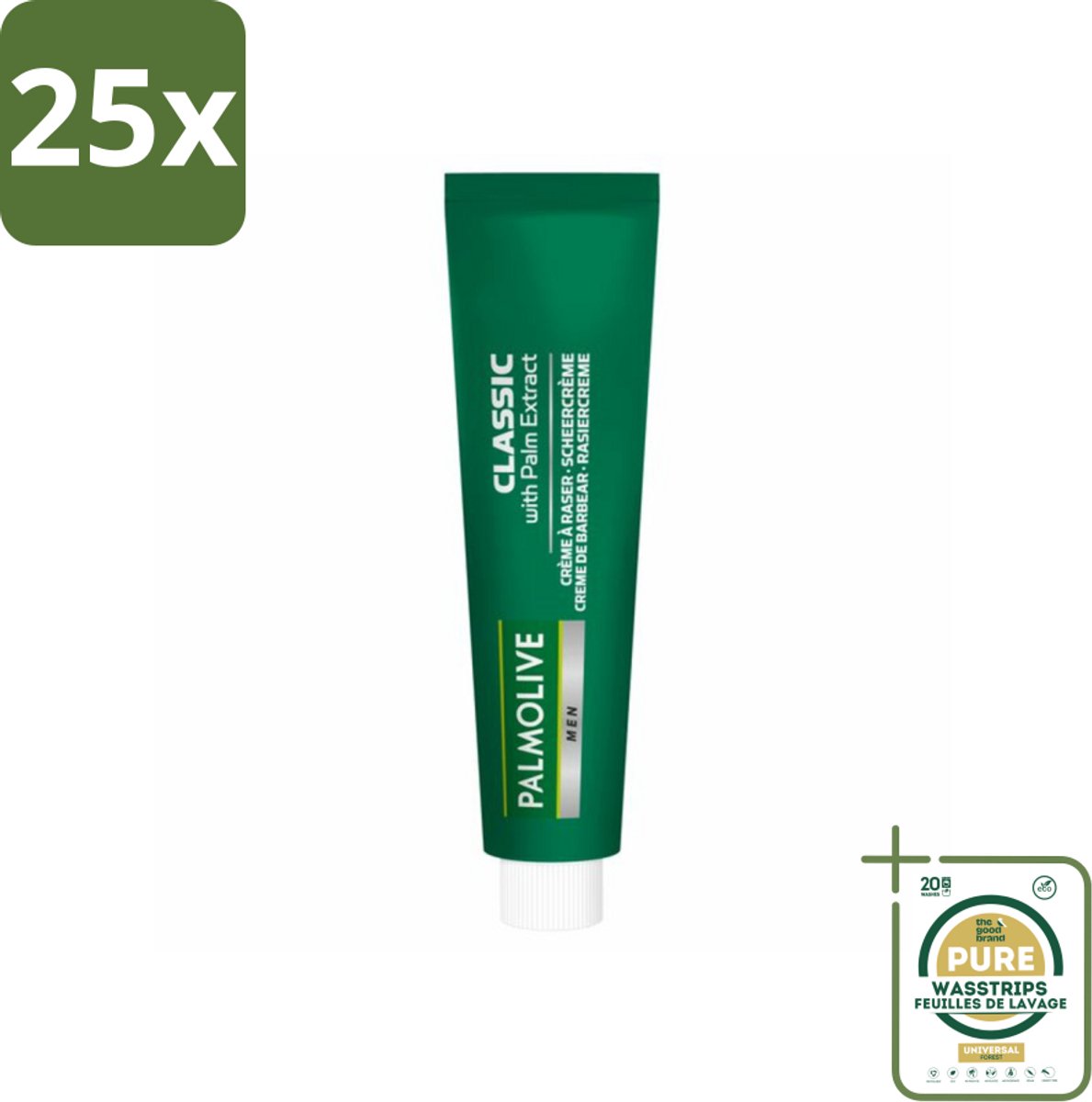 25 x Palmolive Men Scheercrème Classic 100 ml - Grootverpakking - Scheerkruid - Scheerkruid Voor Mannen - Scheerkruid Verzorgend - Scheerkruid Fris - Scheerkruid Voor Gevoelige Huid