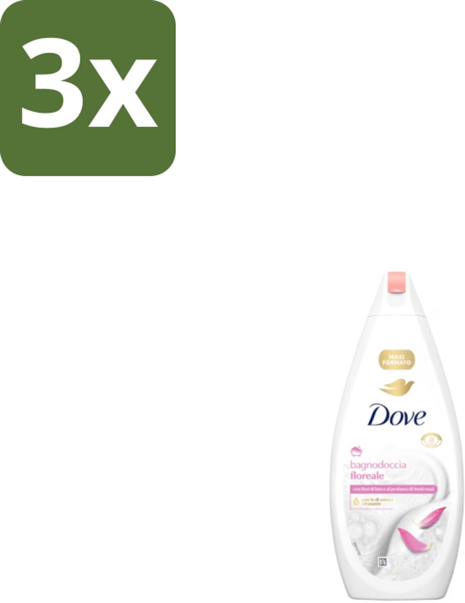 3 x Dove – Douchegel – Lotus Bloem – 450 ml - Douchegel Lotus Bloem - Mild Reinigen - Huid Verzorgen - Hydraterende Douchegel - Lotusbloemextract