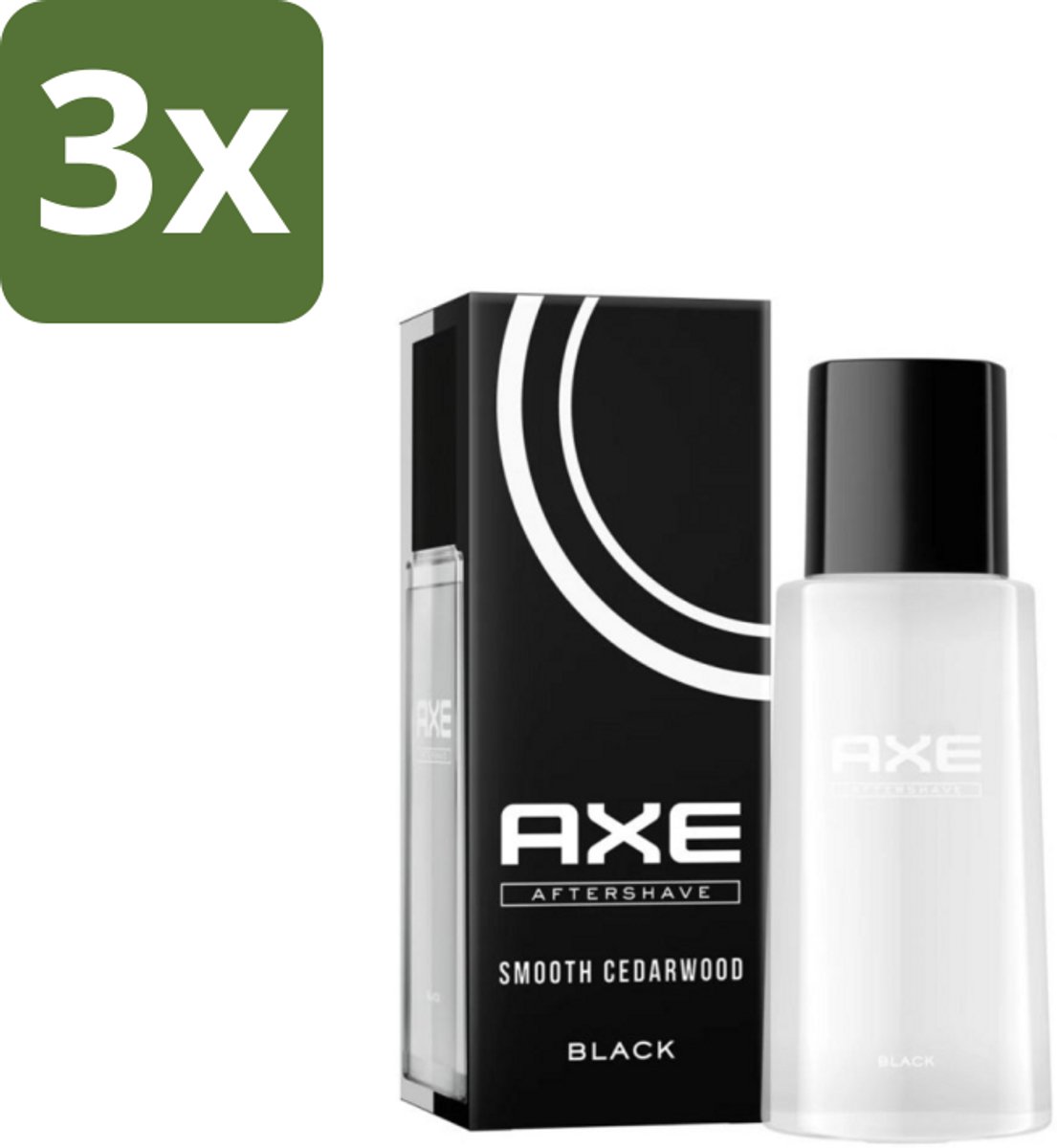 3 x Axe – Aftershave – Black – 100 ml - Aftershave - Aftershave Black - Aftershave Voor Mannen - Huidverzorging Na Scheren - Kalmerende Aftershave