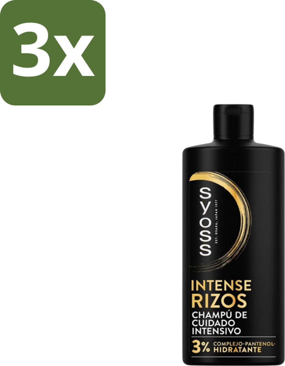 3 x Syoss – Shampoo – Rizos Pro – 440 ml - Krullend Haar - Golvend Haar - Pluisvrij Haar - Definitie Krullen - Veerkracht Haar