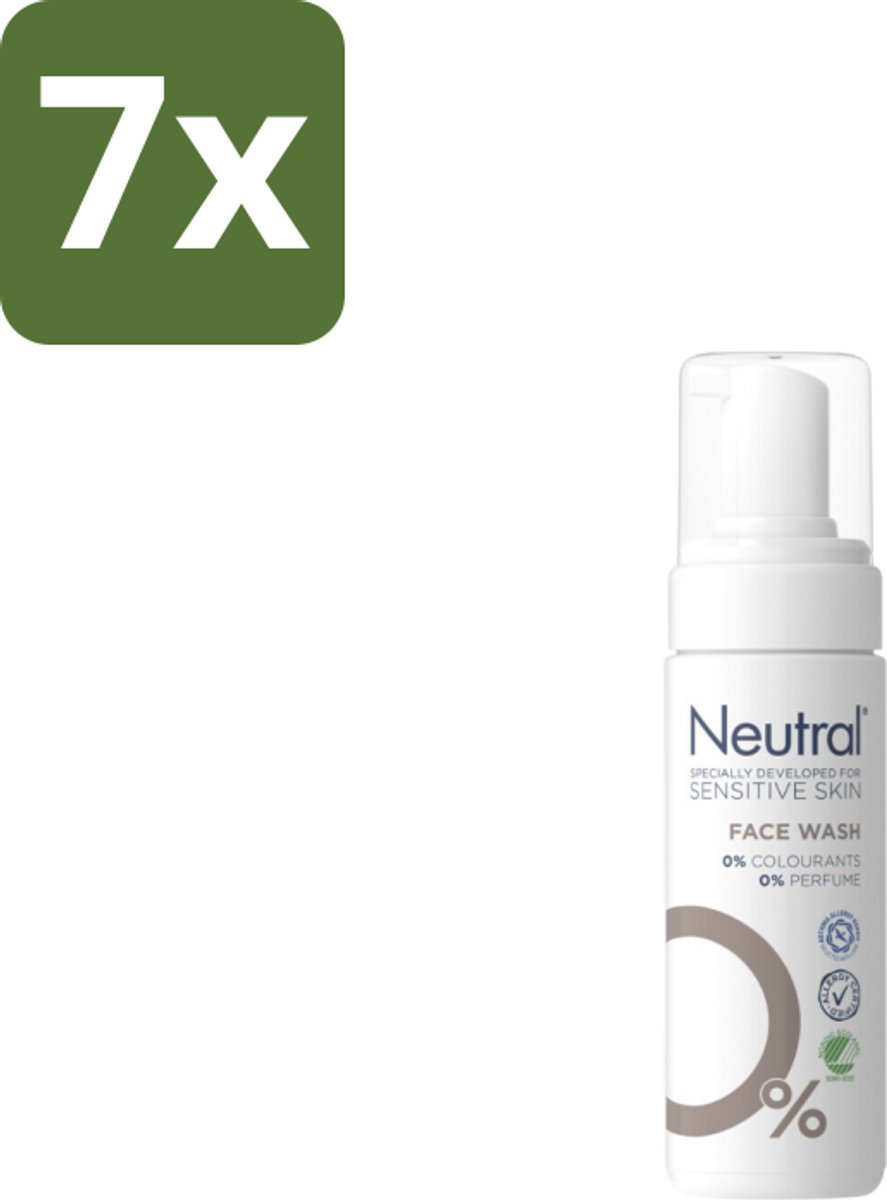 7 x Neutral – Gezichtsreiniging – Face Wash 0% Parfumvrij – 150 ml - Gevoelige Huid - Gezichtsreiniger - Milde Reiniging - Glycerine - Crème Verwijderen