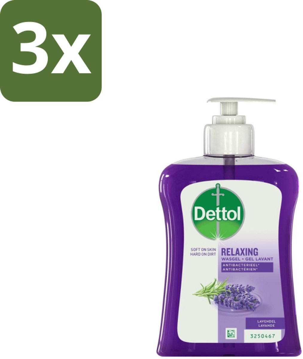3 x Dettol Handzeep Verzachtend Lavendel 250 ml - Handwas - Handhygiëne - Antibacteriële Handzeep - Handen Verzorgen - Huid Verzorging