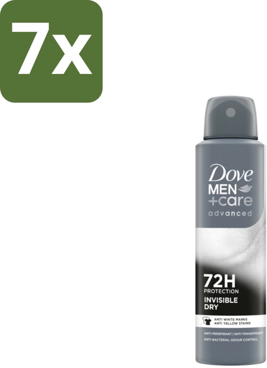 7 x Dove Men+Care – Deodorant Spray – Invisible Dry – 150 ml - Deodorant Spray Mannen - Deodorant Spray Voor Mannen - Deodorant Spray Zonder Vlekken - Deodorant Spray Voor Oksels - Deodorant Spray Voor Sport