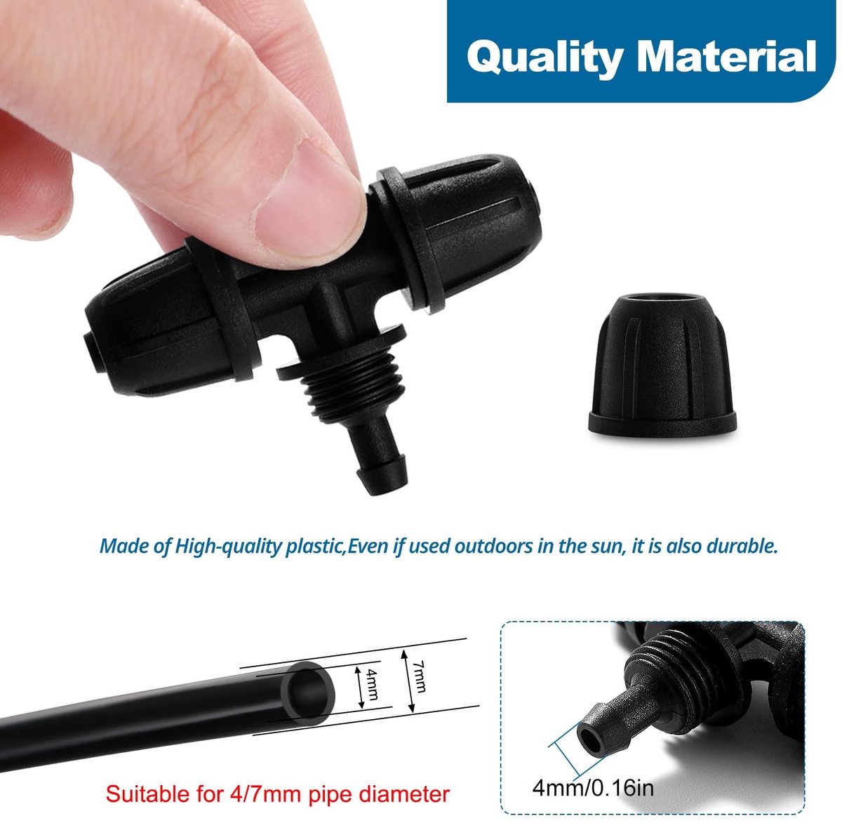 30 Stuks Drip Irrigatie Fittingen Set voor 4/7mm Irrigatiebuis, inclusief T-stukken, Bochten en Ventielen voor Efficiënte Waterbesparing