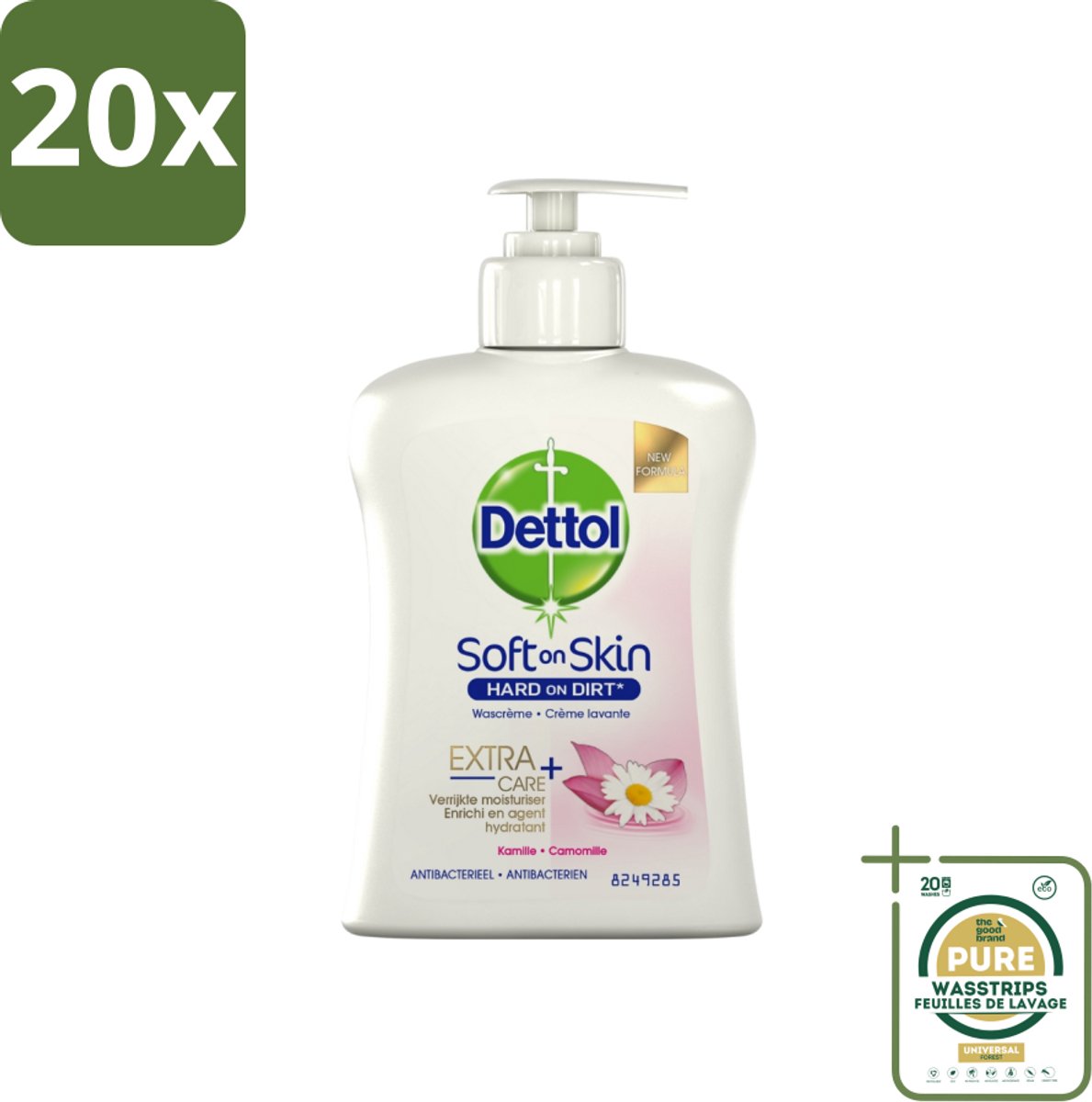 20 x Dettol - Handzeep - Antibacterieel - Hydraterend - Kamille - 250 ml - Grootverpakking - Handzeep - Antibacterieel - Hydraterend - Kamille - Handwas