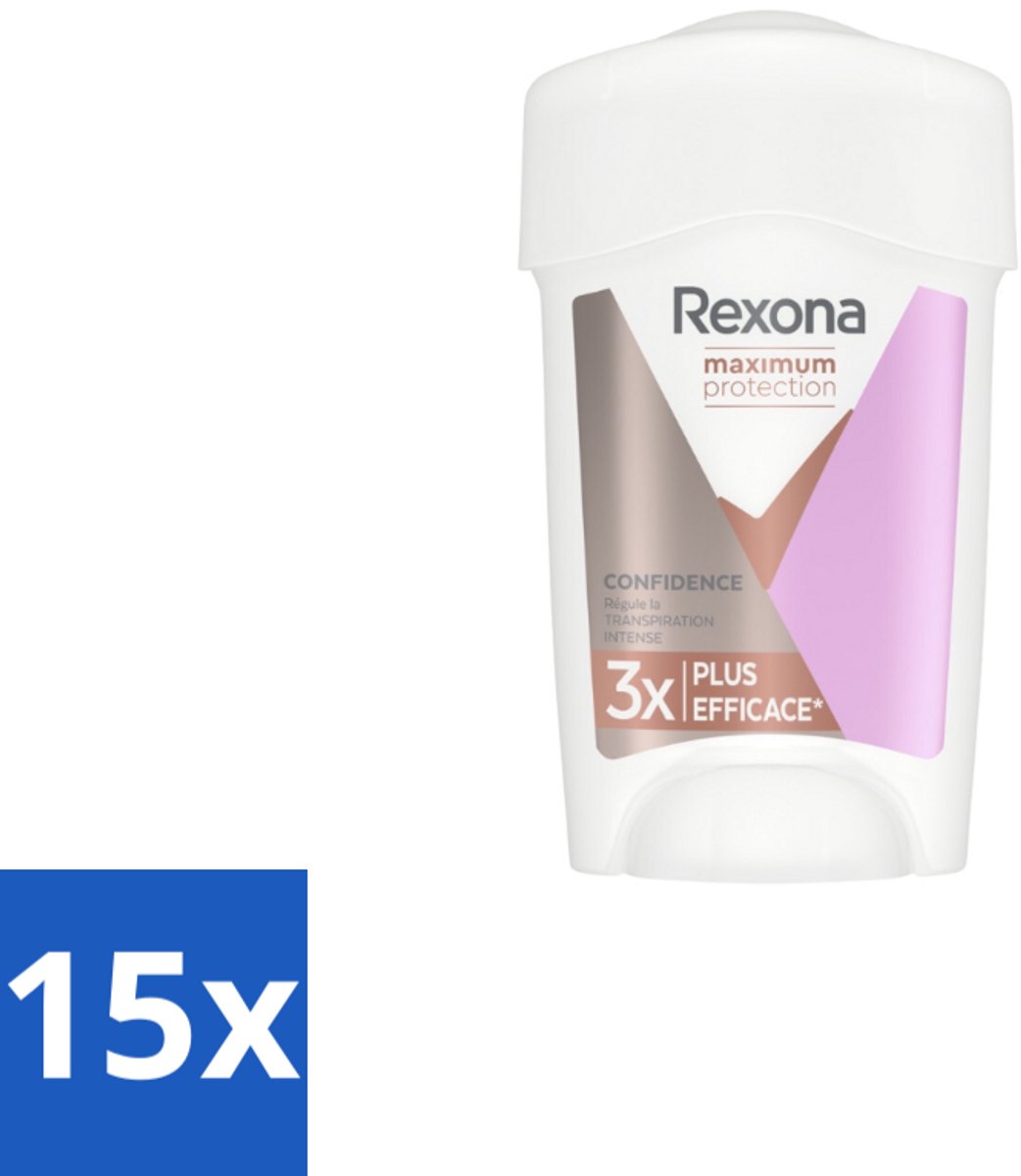 Rexona Deodorant Anti-transpirant Stick Confidence 45 ml - Bulkverpakking - 15 stuks