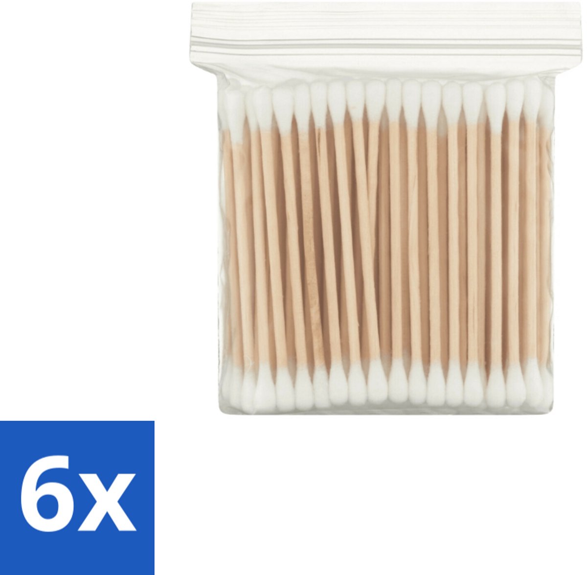 6 x Wattenstaafjes – Hout – Verzorgend – Duurzaam - Wattenstaafjes Hout - Oorverzorging - Hygiëne - Houten Wattenstaafjes - Wattenstaafje Oor