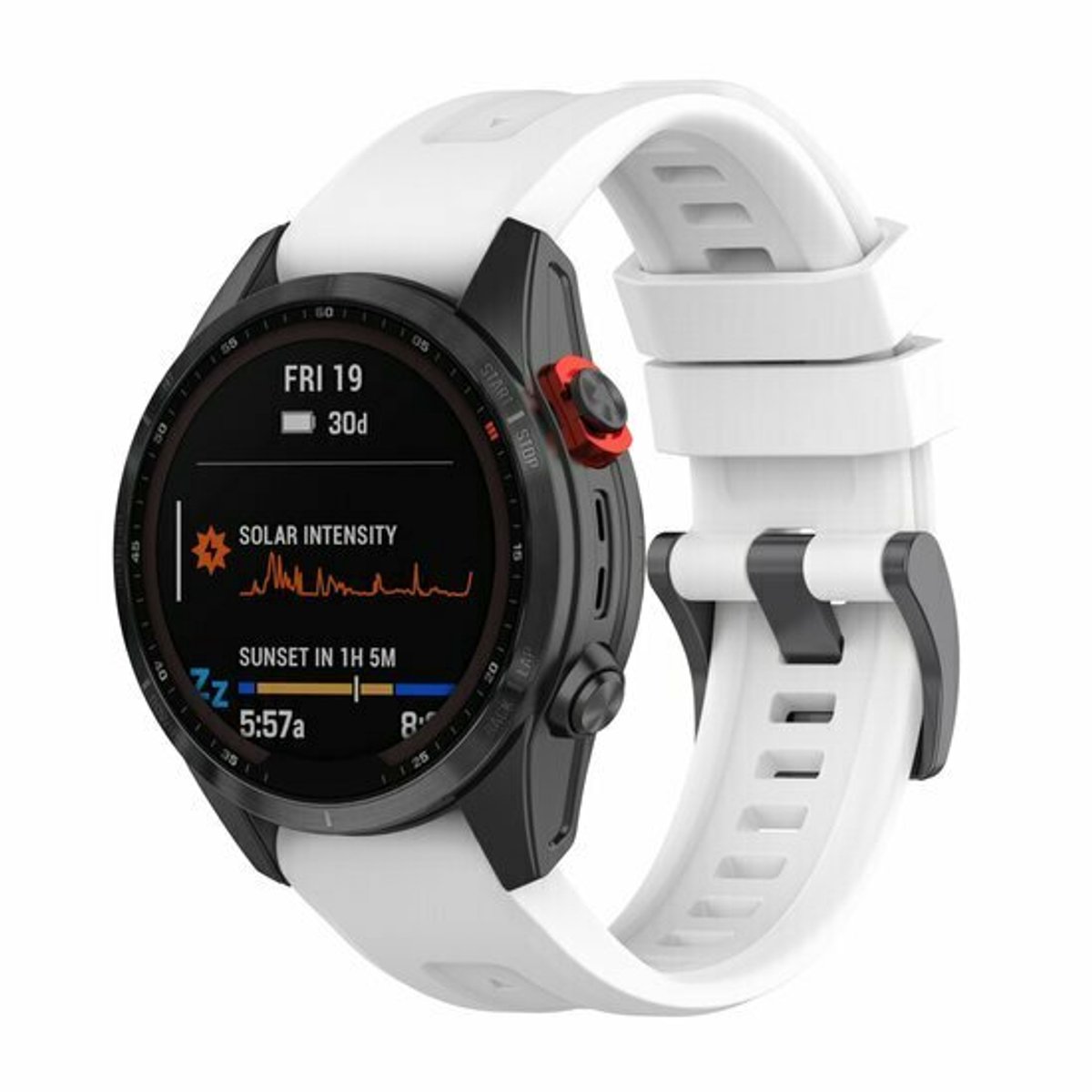 By Qubix - Geschikt voor Garmin bandje - 20mm Quickfit - Siliconen sportbandje - Wit - Geschikt voor Garmin Fenix 9 / 9 pro - 43mm