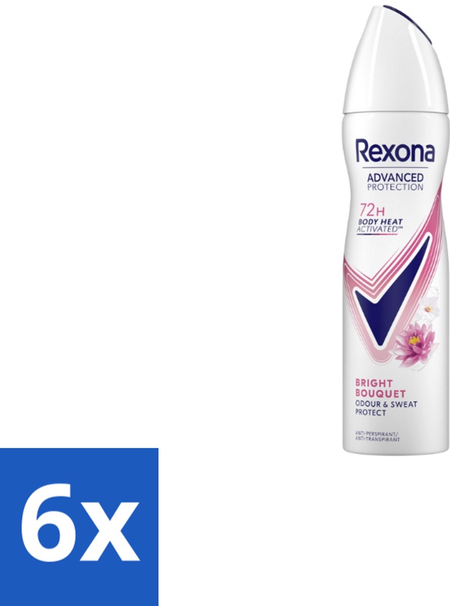 Rexona – Deodorant Spray – Advanced Protection Bright Bouquet – 150 ml - Voordeelverpakking - 6 stuks