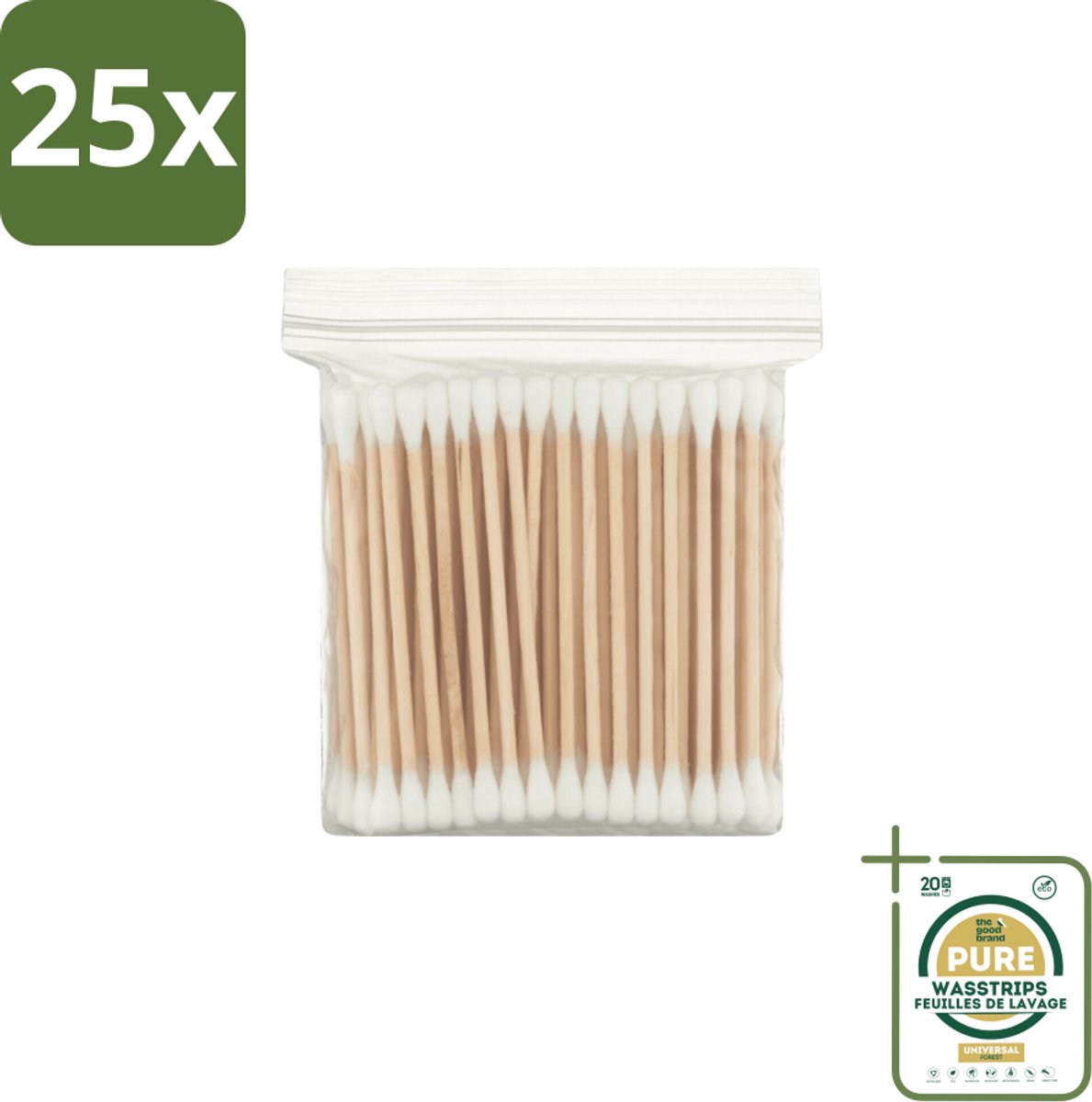 25 x Wattenstaafjes – Hout – Verzorgend – Duurzaam - Grootverpakking - Wattenstaafjes Hout - Oorverzorging - Hygiëne - Houten Wattenstaafjes - Milieuvriendelijk