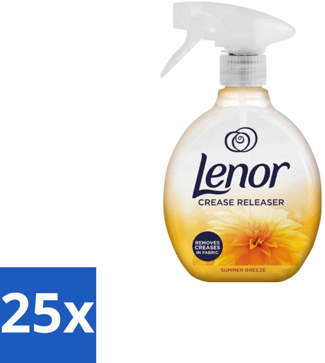 25 x Lenor – Crease Releaser Spray – Summer Breeze – Kreukverwijderaar & Textielverfrisser – 500 ml - Kreukverwijderaar - Textielverfrisser - Kleding Creëren - Katoen - Linnen
