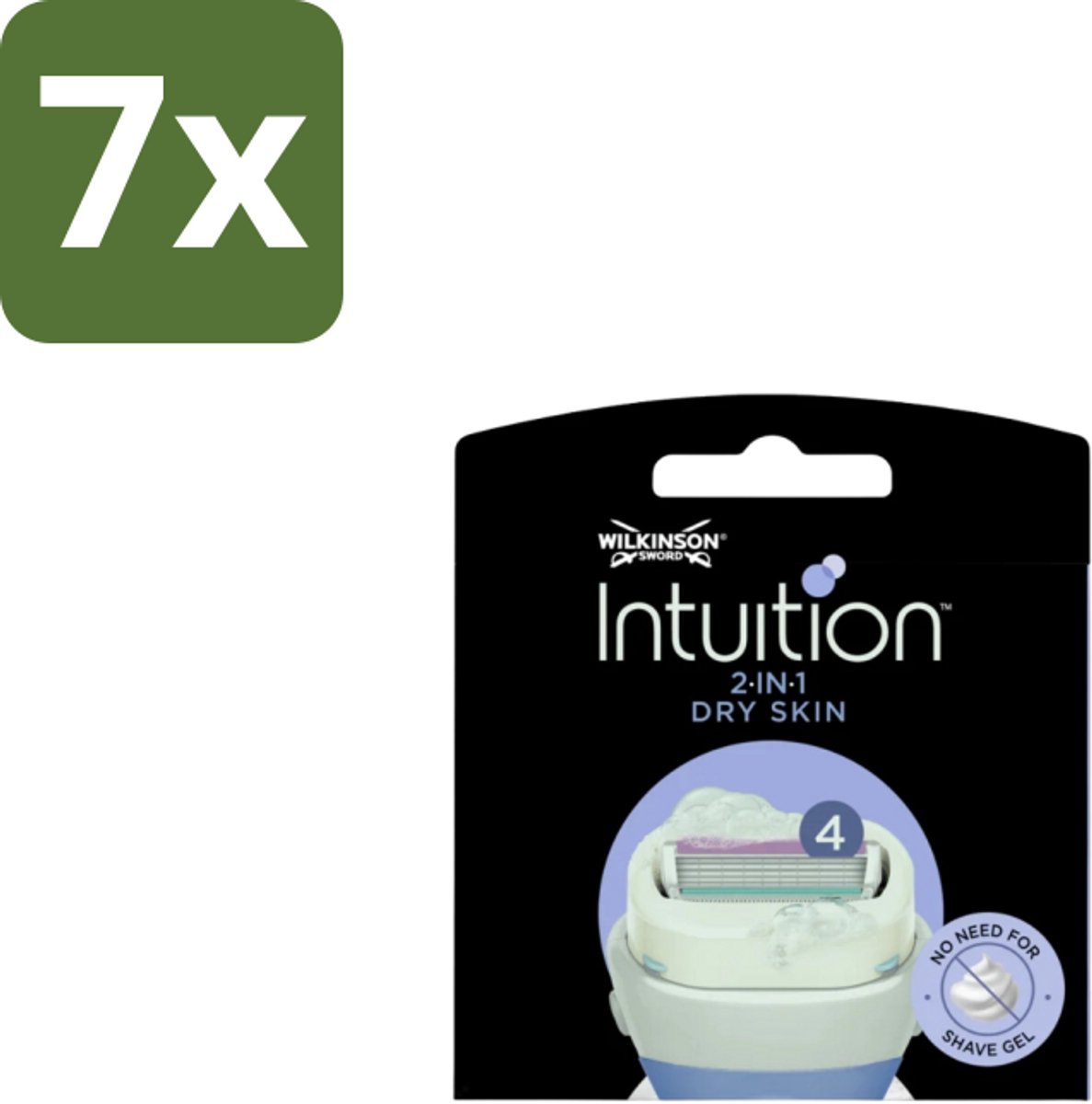 7 x Wilkinson Intuition 2 in 1 Navulmesjes Dry Skin 3 stuks per verpakking - Scheermesje Droge Huid - Scheermesje Met Kokosmelk - Scheermesje Met Amandelolie - Scheermesje Voor Droge Huid - Scheermesje Met Natuurlijke Ingrediënten