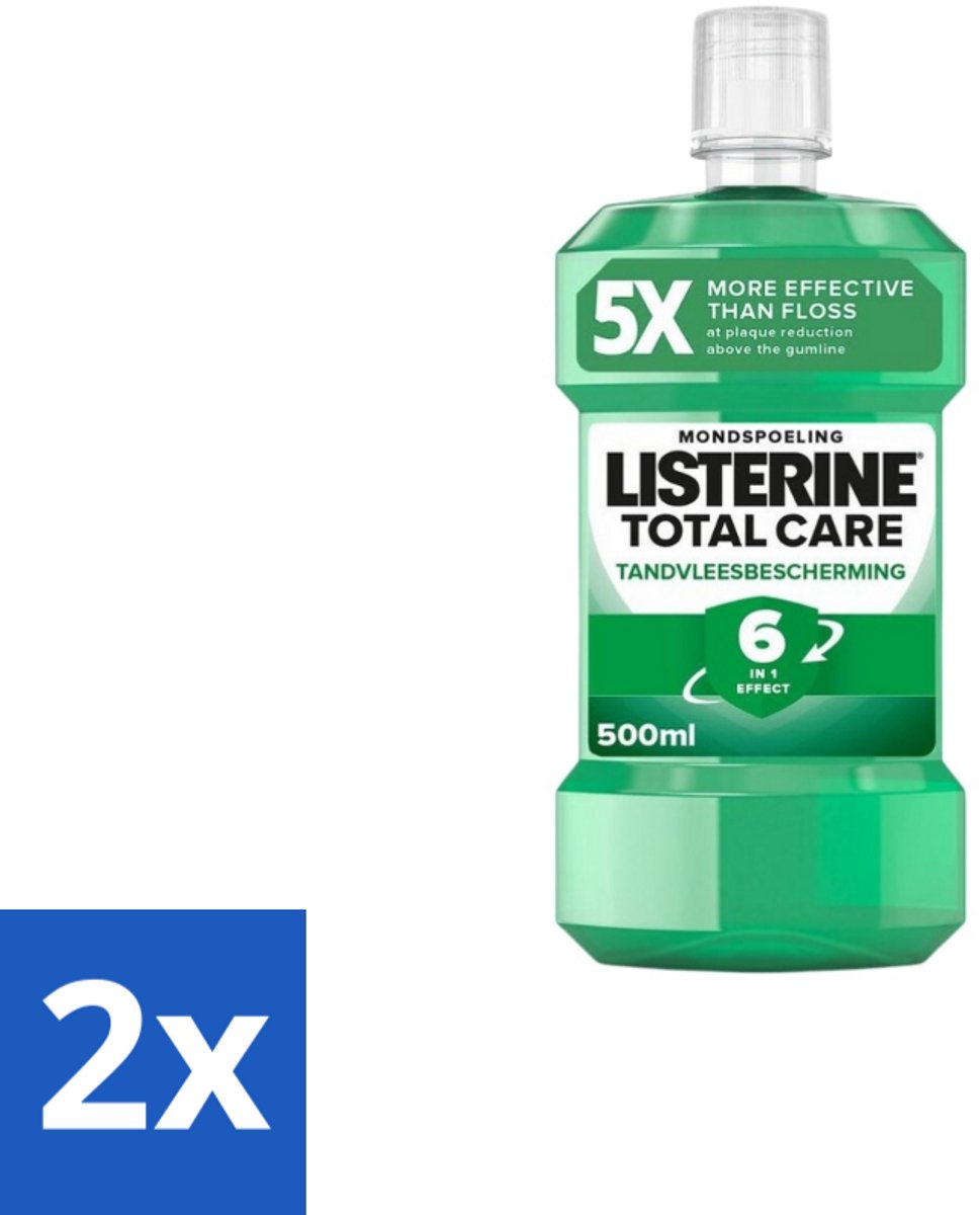 2 x Listerine – Mondwater – Total Care Tandvleesbescherming – 500 ml - Mondspoeling - Tandvleesbescherming - Tandplak - Tandsteen - Frisse Adem