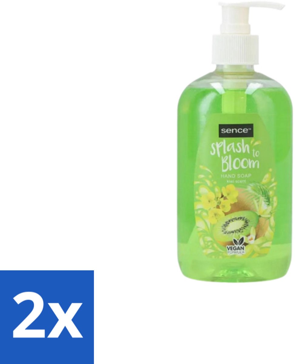 2 x Sence – Handzeep – Splash To Bloom Kiwi – 500 ml - Handzeep - Handen Reinigen - Handen Hydrateren - Kiwi Geur - Natuurlijke Handzeep
