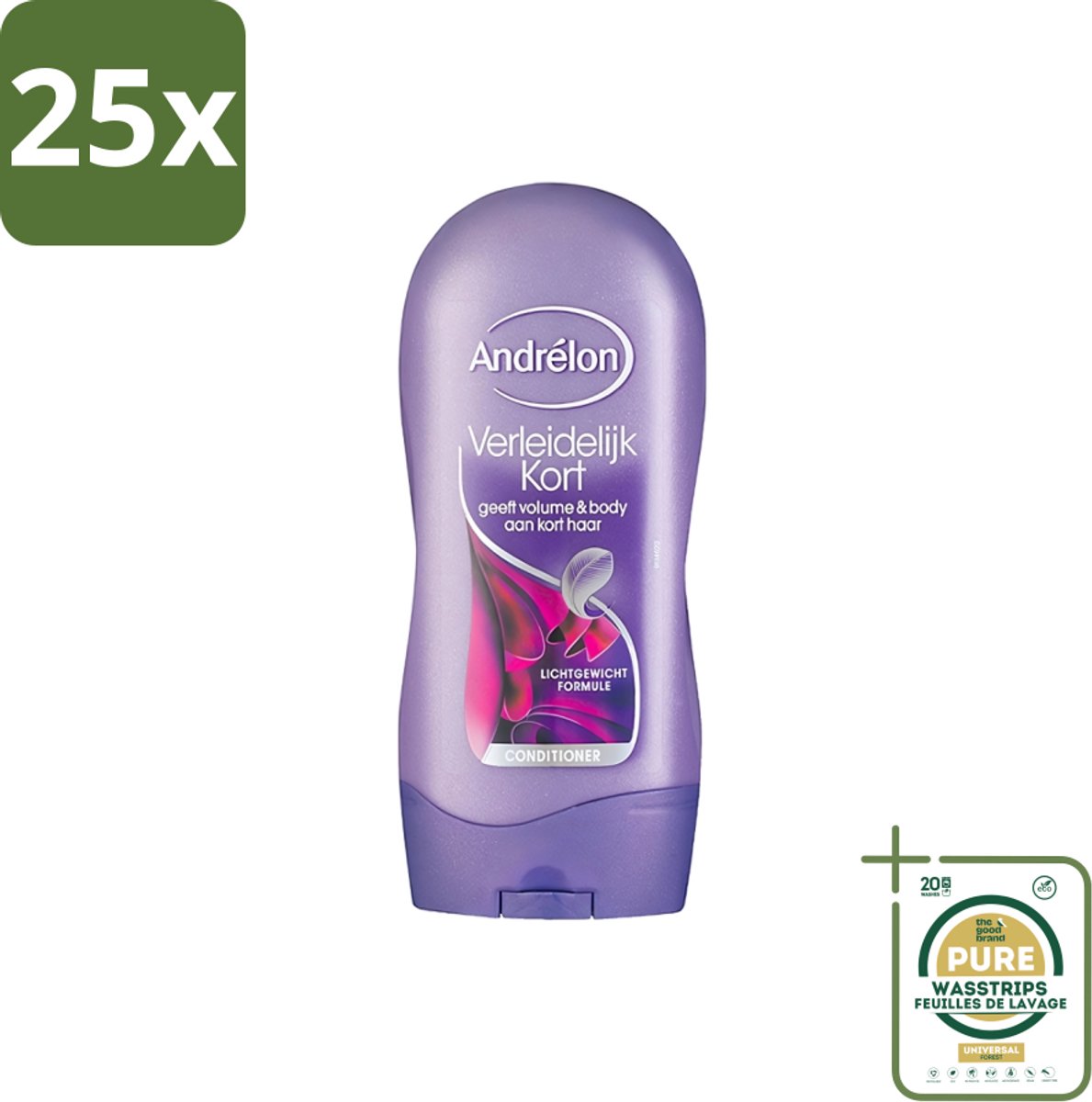 25 x Andrélon - Verleidelijk Kort - Conditioner - Voor Kort Haar - 300 ml - Grootverpakking - Kort Haar Conditioner - Volume Voor Kort Haar - Verzorging Kort Haar - Luchtig Haar - Soepel Haar