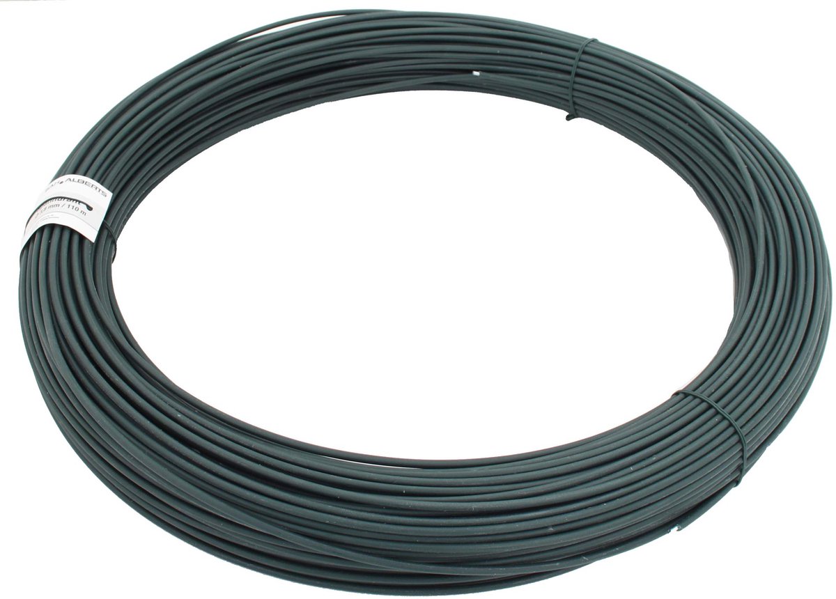 Alberts 530235 spandraad - verzinkt, groene kunststof coating - draad-Ø 3,8 mm - lengte 110 m - ShopVlot