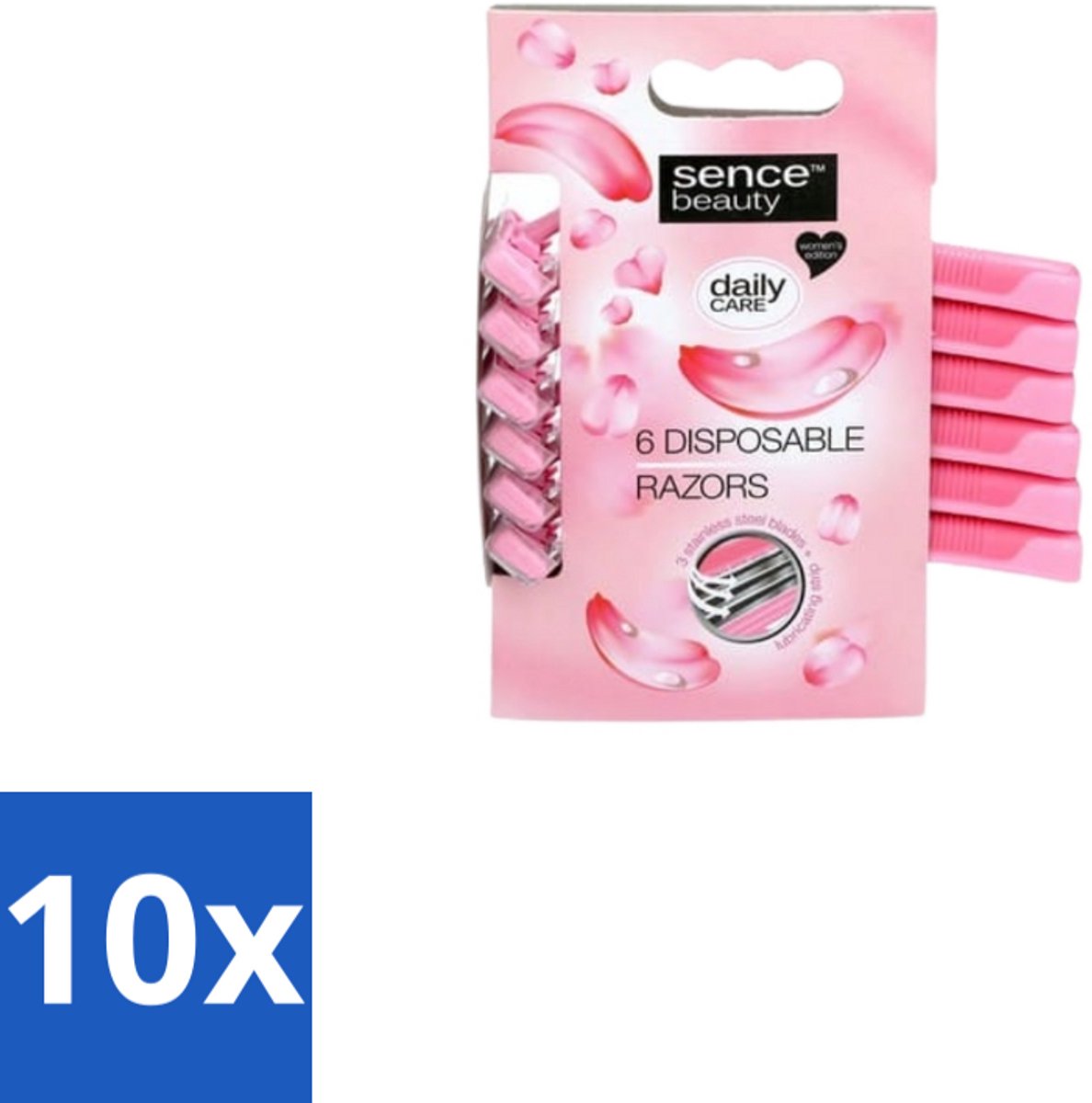 10 x Sence – Wegwerpscheermes – Glad Scheren – Comfort Grip – 6 Wegwerpscheermes - Scheermes - Wegwerpscheermes - Bikini Lijn - Benen Scheren - Oksels Scheren