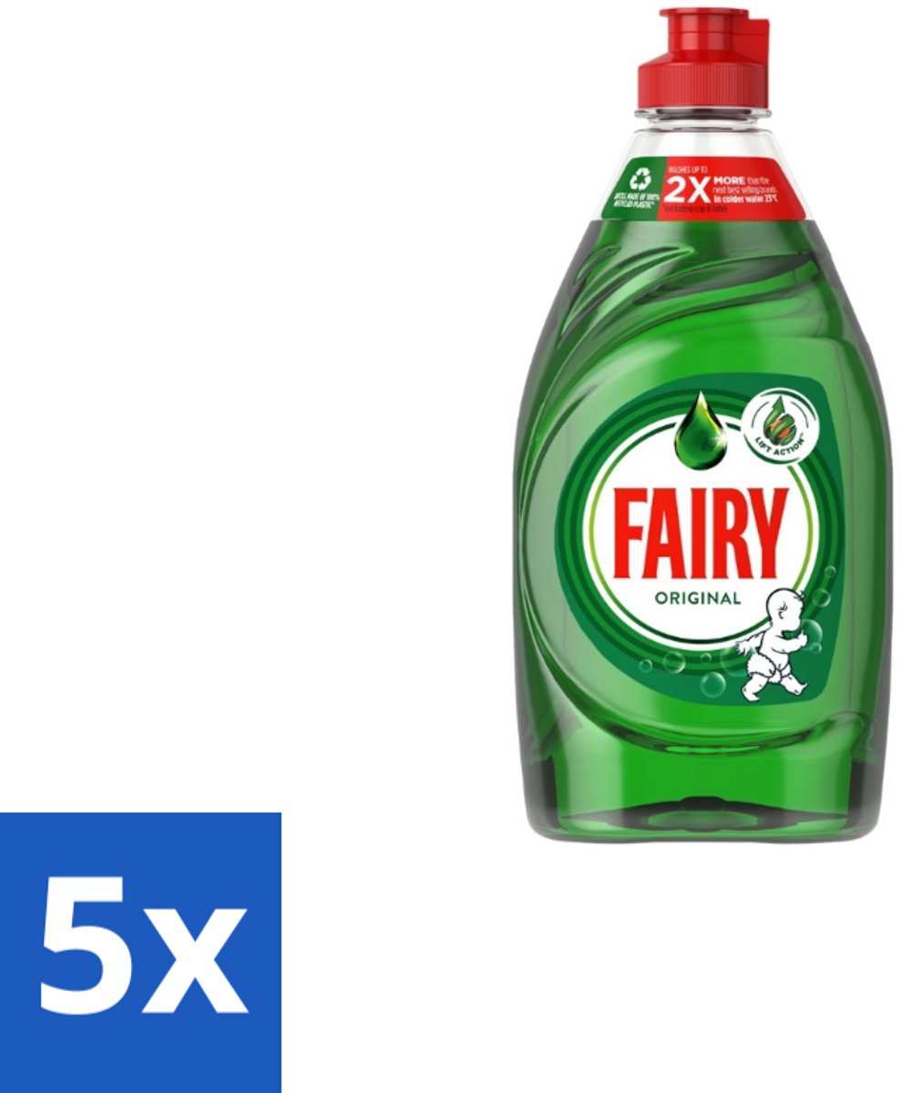 5 x Fairy – Afwasmiddel – Original – 320 ml - Afwasmiddel - Vetverwijdering - Handafwas - Schone Vaat - Schone Keuken