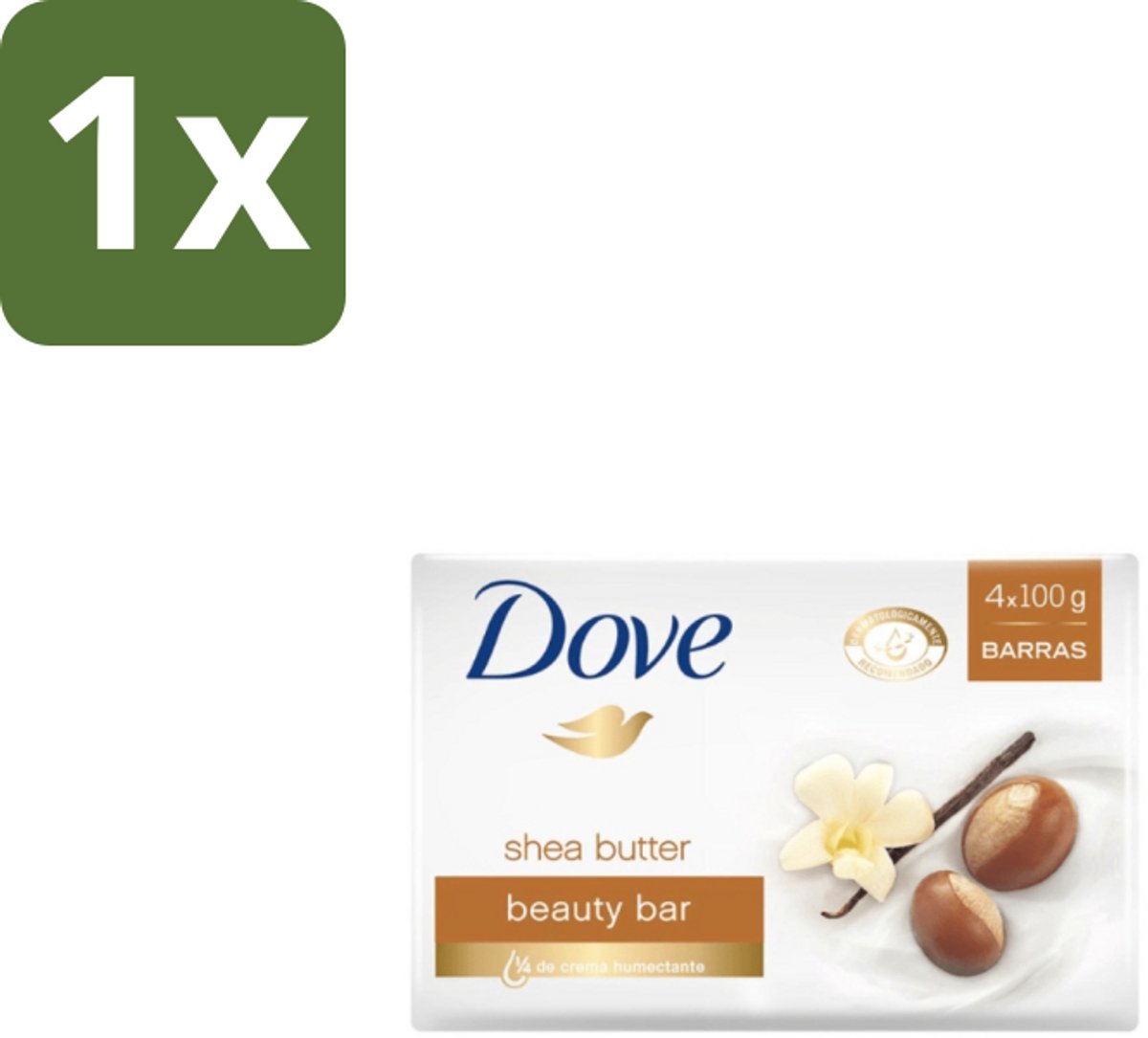 1 x Dove – Zeep – Sheabutter – 4 x 90 g - Zeep Sheabutter - Huid Verzorging - Droge Huid - Milde Reiniging - Voedende Zeep