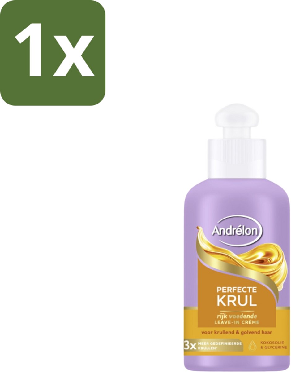 1 x Andrélon – Leave-In Crème – Perfecte Krul – 200 ml - Krul Haar - Krul Haar Crème - Leave-in Crème - Krul Haar Verzorging - Krul Haar Voeding