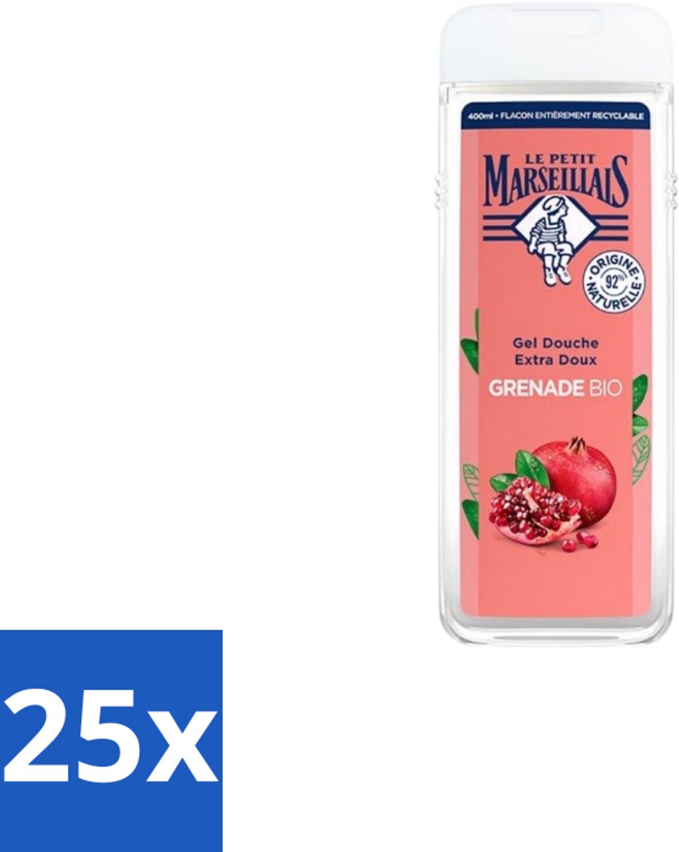 Le Petit Marseillais – Douchegel – Grenade Bio – 400 ml - Bulkverpakking - 25 stuks