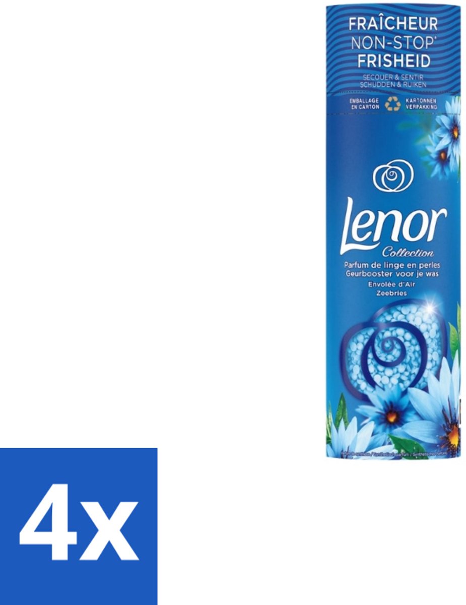 4 x Lenor – In-Wash Geurbooster – Zeebries – 19 wasbeurten - Zeebries Geur - Wasparfum - Wasgeur - Waskast - Wasmachine