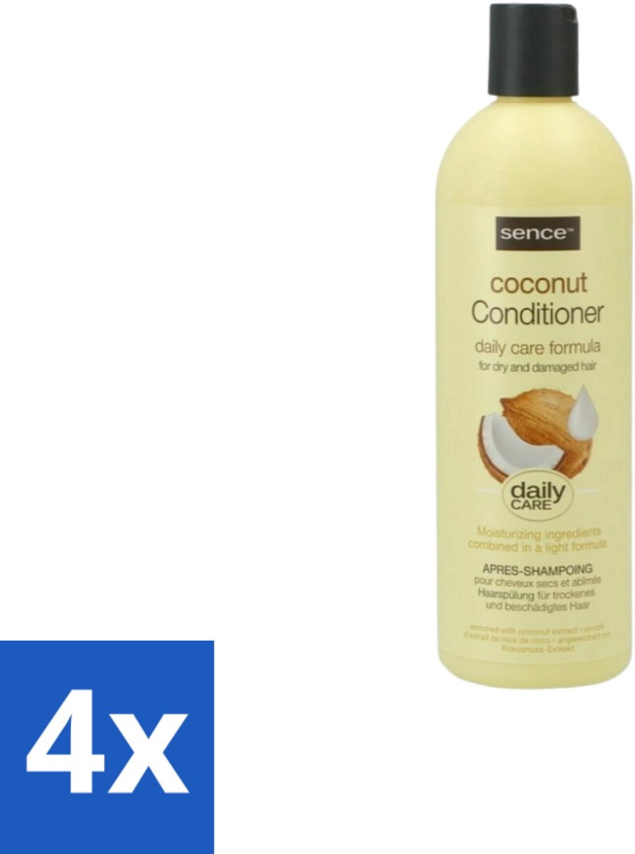 4 x Sence – Conditioner – Coconut – 400 ml - Conditioner Voor Droog Haar - Kokos Conditioner - Voedend Haar - Haar Herstel - Droog Haar Verzorging