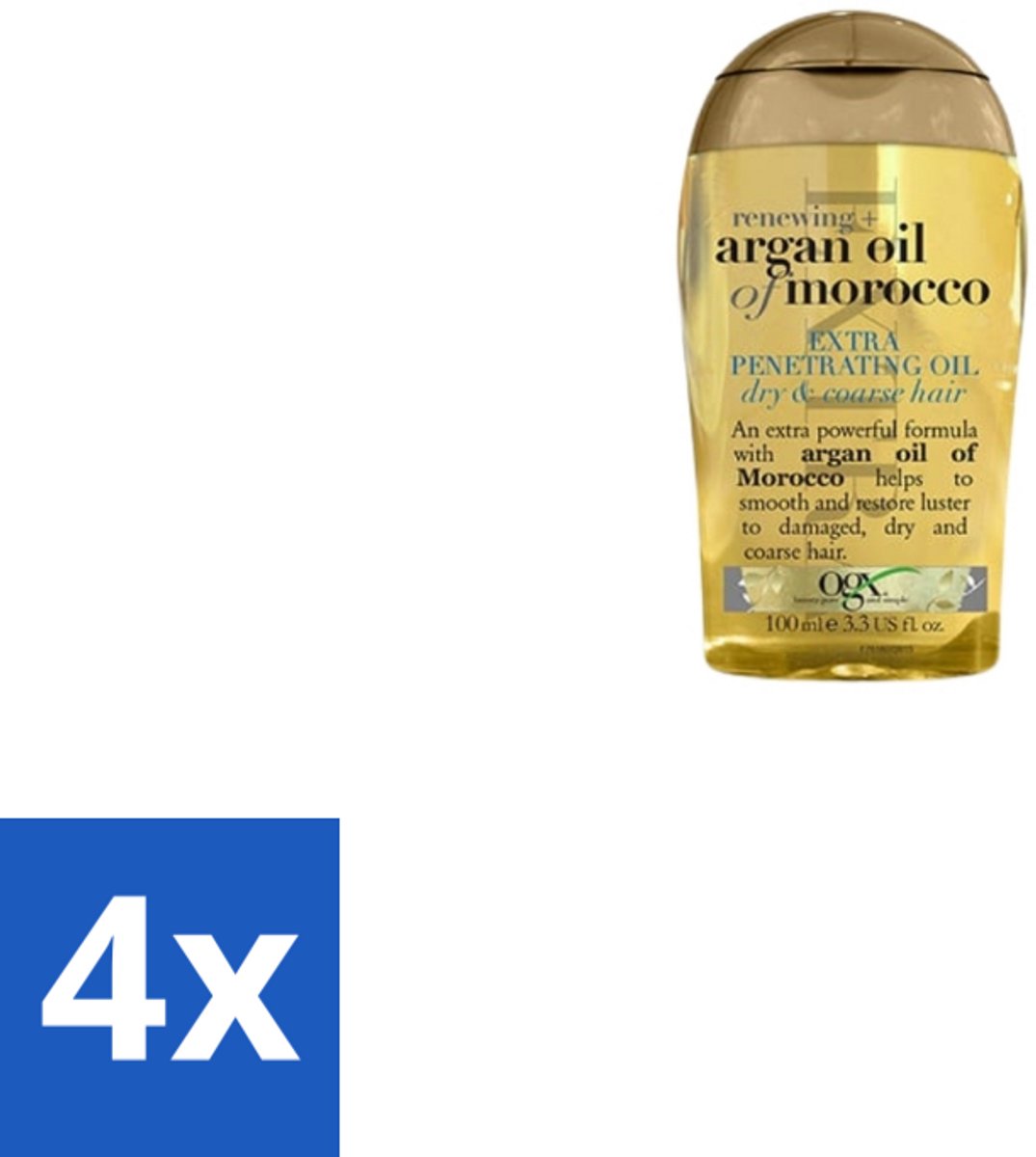 4 x OGX Penetrating Argan Oil of Morocco Extra 100 ml - Haartype - Haarherstel - Haarbescherming - Haarvoeding - Arganolie