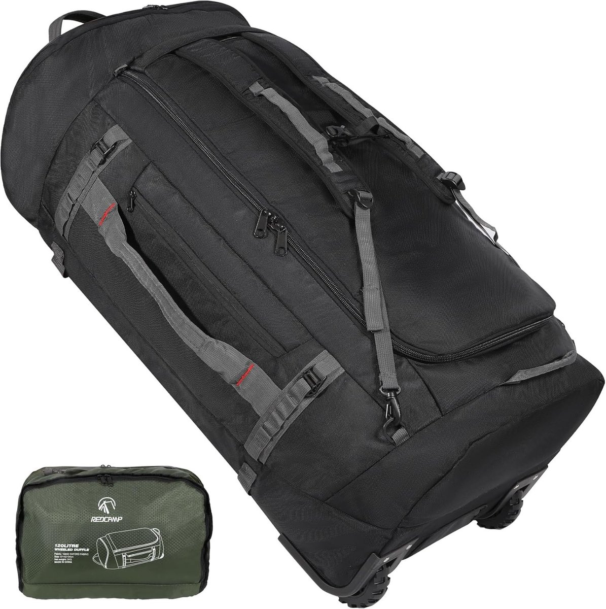 Vouwbare duffelbag met wielen, waterdichte extra grote reistas, bagage voor reizen, 75cm x 40cm x 40cm, ideaal voor vakantie en weekenduitjes