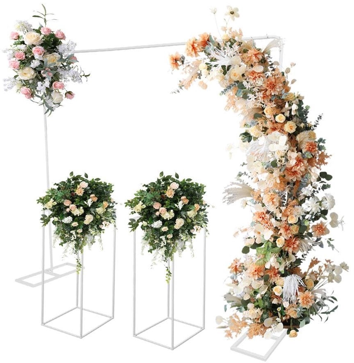 Solidchoice - Huwelijksboog - Met Geometrische Bloemenstandaard, 2 x 2 m