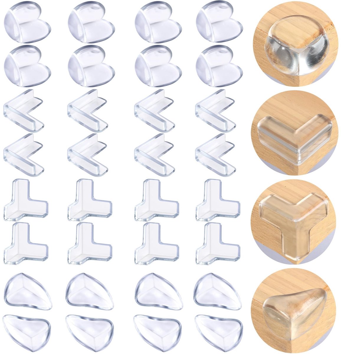 Solidchoice - 32 Stuks Hoekbeschermers voor Baby, Transparant en Zelfklevend