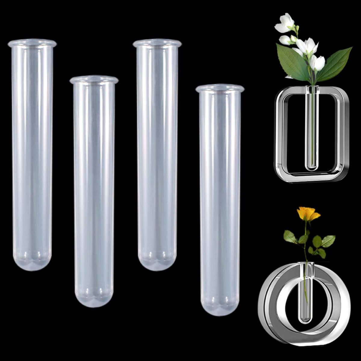 Solidchoice - 4 Transparante Acryl Testbuizen voor Planten