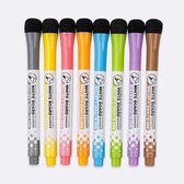 8x whiteboardstiften - Gekleurde whiteboard markers - Met wissers - 2mm - Bordstiften - Uitwisbare stiften - Uitwisbaar - Bord stiften gekleurd - Jonyx