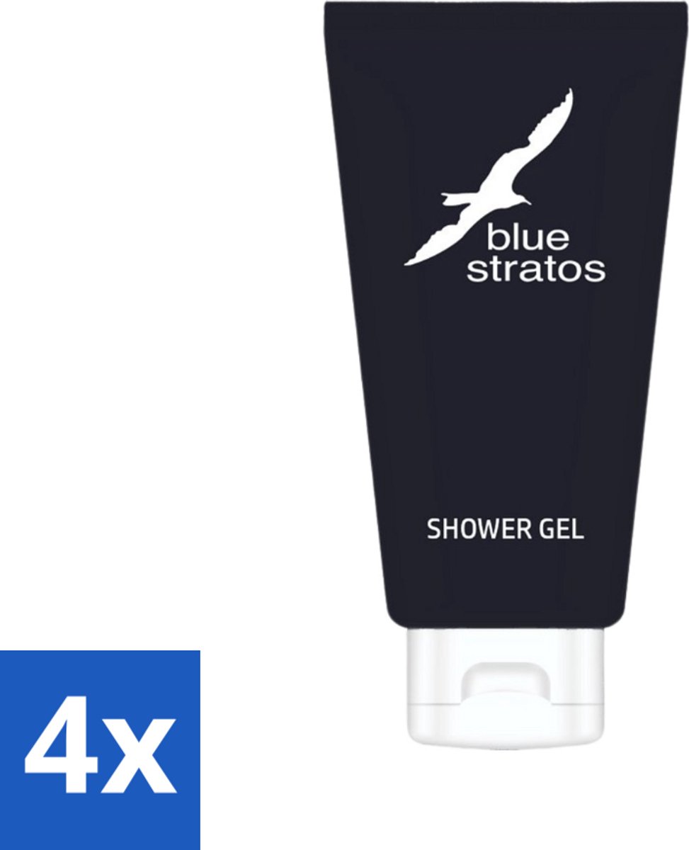 Blue Stratos - Douchegel - Verfrissende Geur - 200 ml - Voordeelverpakking - 4 stuks