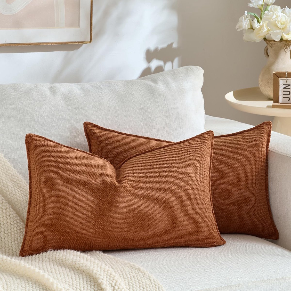 Solidchoice - Set van 2 Kussenslopen 30 x 50 cm in Rustkleur