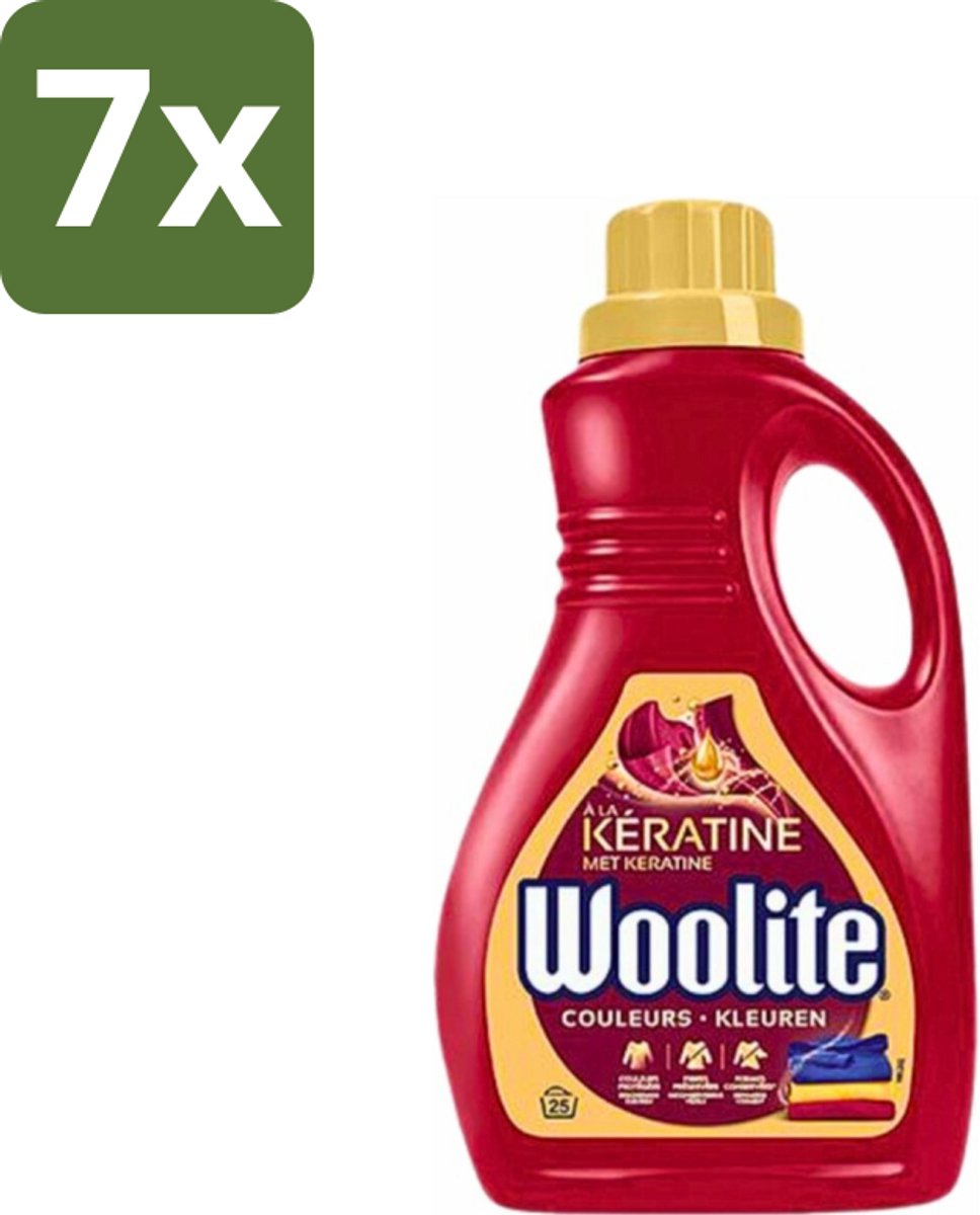 7 x Woolite Color - Vloeibaar Wasmiddel - Met Keratine - Gekleurde Was - 25 Wasbeurten - 1,5L - Gekleurde Was - Keratine Wasmiddel - Kleurbehoud - Vloeibaar Wasmiddel - Wasmiddel Voor Gekleurde Kleding