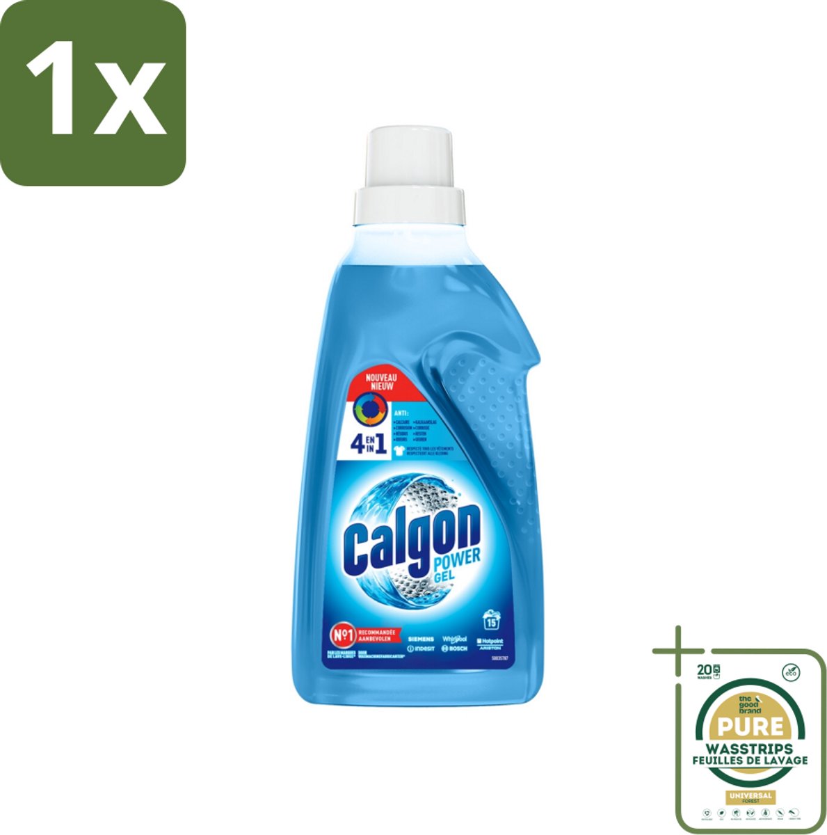 1 x Calgon - Wasmachinereiniger - Gel - Tegen Kalkaanslag / Wasmiddelresten / Geuren - 750 ml - 15 Wasbeurten- Wasmachine Reinigen - Kalkvrije Wasmachine - Wasmachine Beschermen - Wasmiddelresten Verwijderen - Wasmachine Geuren Verwijderen