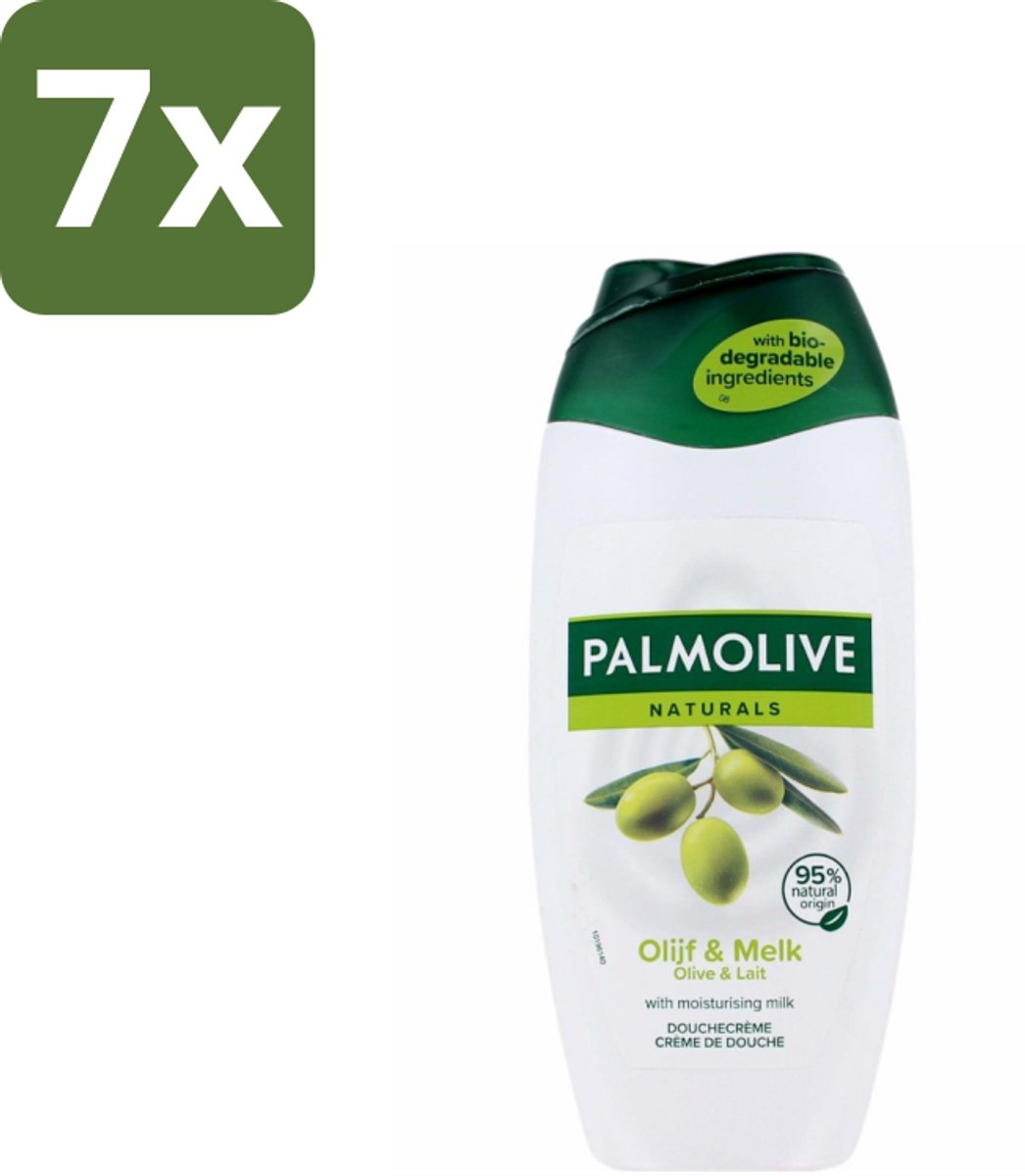 7 x Palmolive - Naturals - Douchecréme - Olijf & Melk - Natuurlijke ingrediënten - 250 ml - Douchecrème - Olijf En Melk - Natuurlijke Ingrediënten - Hydratatie - Huid Verzorging