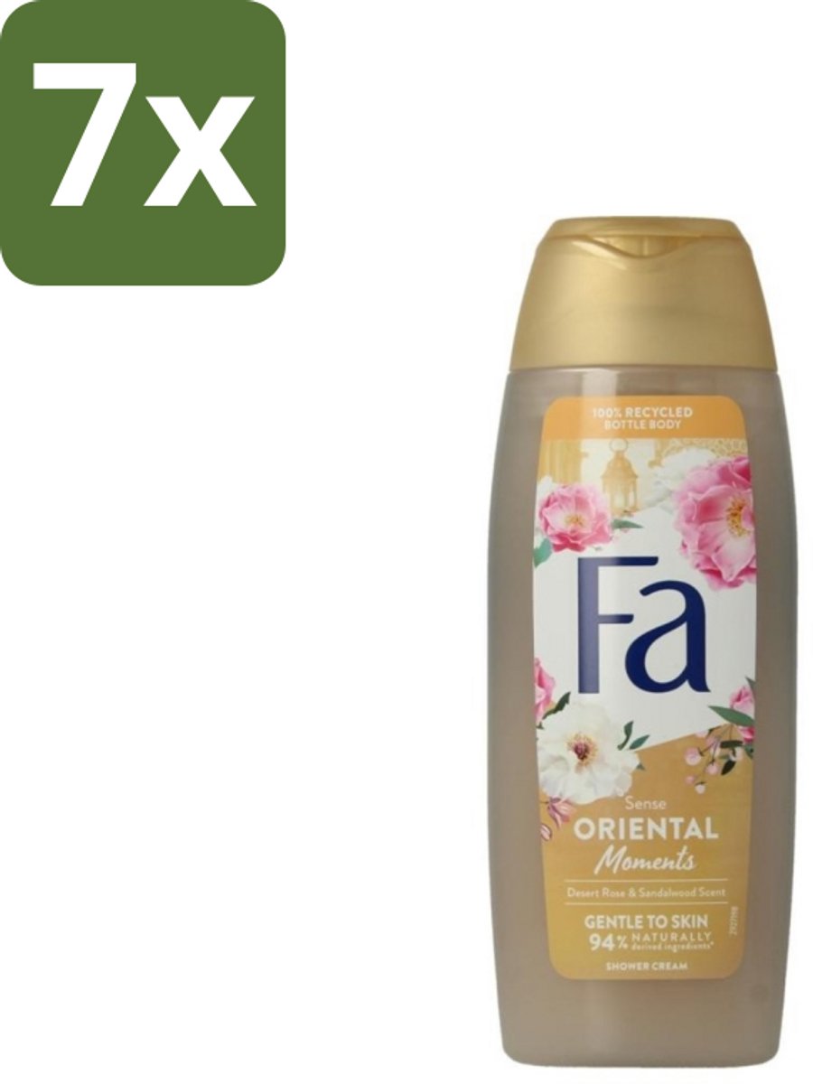 7 x Fa - Oriental Moments - Douchecrème - Woestijnroos & Sandelhout - 250 ml - Douchecrème - Woestijnroos - Sandelhout - Geur - Huidverzorging