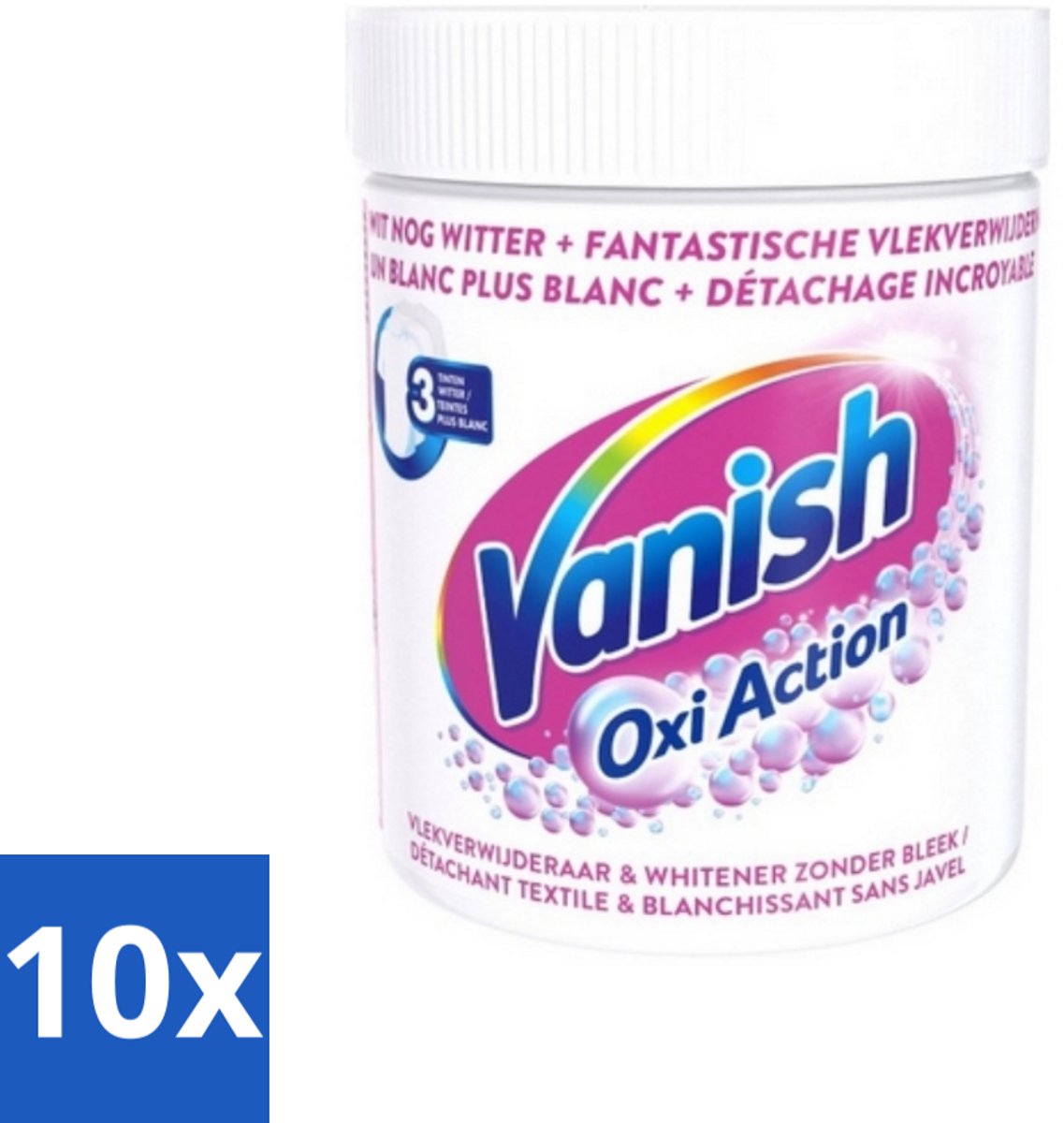 10 x Vanish Oxi Action - Vlekkenverwijderaar Poeder - Zonder Bleek - Witte Was - 550 Gram - Witte Was - Vlekkenverwijderaar - Witte Kleding - Vlekkenverwijderen - Wasmiddel