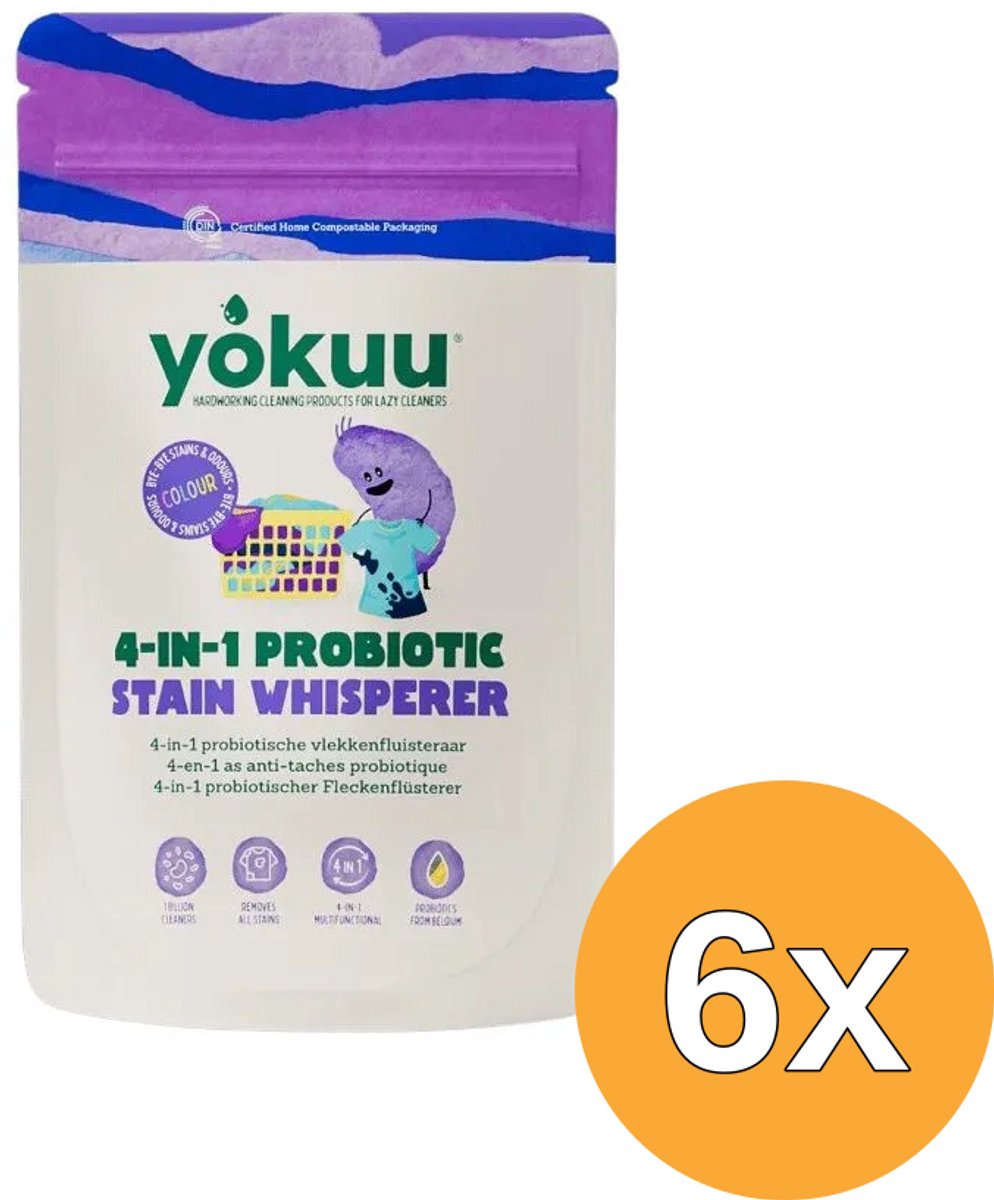 6x Yokuu 4 in 1 Probiotische Vlekkenfluisteraar voor Gekleurde Was (390 gr)