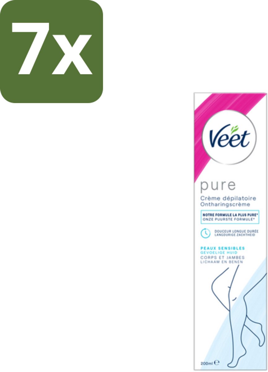 7 x Veet Minima - Ontharingscrème - Gevoelige Huid - Frisse parfum - 200ml - Veet Ontharingscrème - Gevoelige Huid - Ontharingscrème Benen - Ontharingscrème Armen - Ontharingscrème Oksels