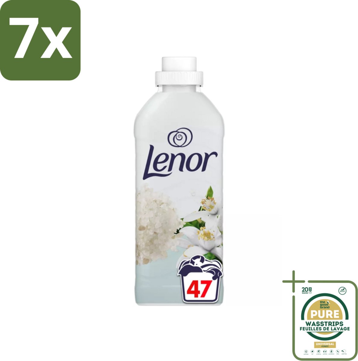 7 x Lenor - Wasverzachter - Citroenbloesem & Zeekristal - 47 Wasbeurten - Grootverpakking - Wasverzachter Citroenbloesem - Wasverzachter Zeekristal - Wasverzachter Frisheid - Wasverzachter Zachtheid - Wasverzachter Geur